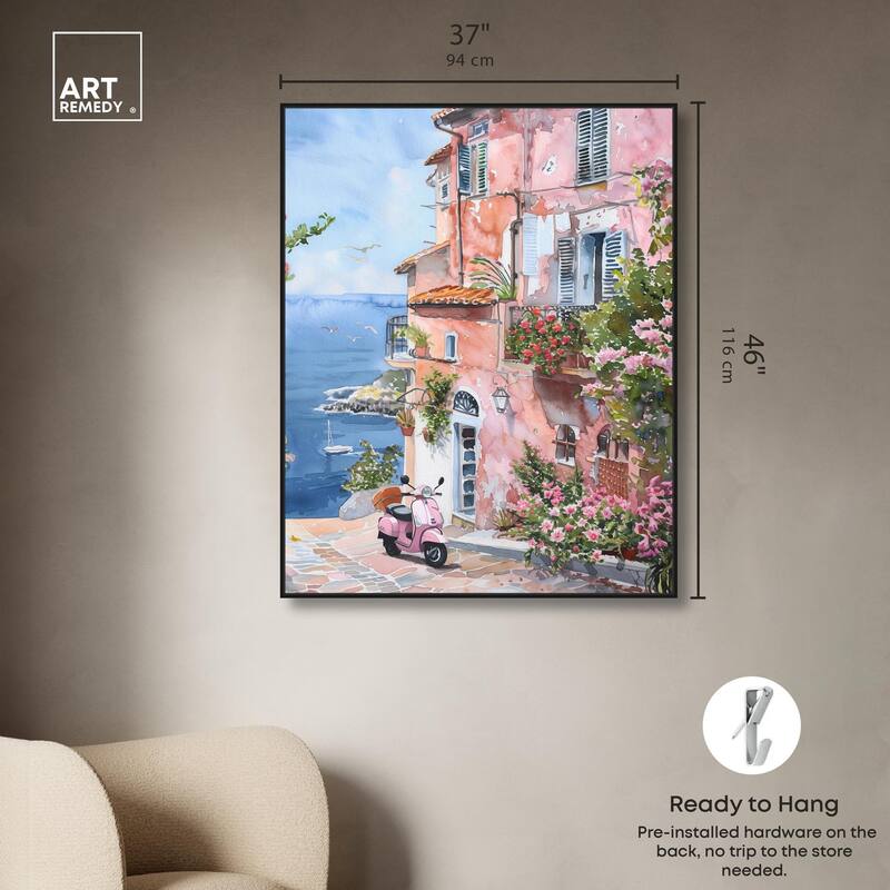Lush Coastal Villa II Canvas by Art Remedy