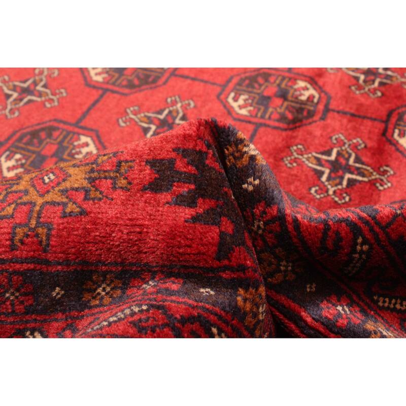 ECARPETGALLERY Hand-knotted Teimani Dark Red Wool Rug - 4'0 x 6'11