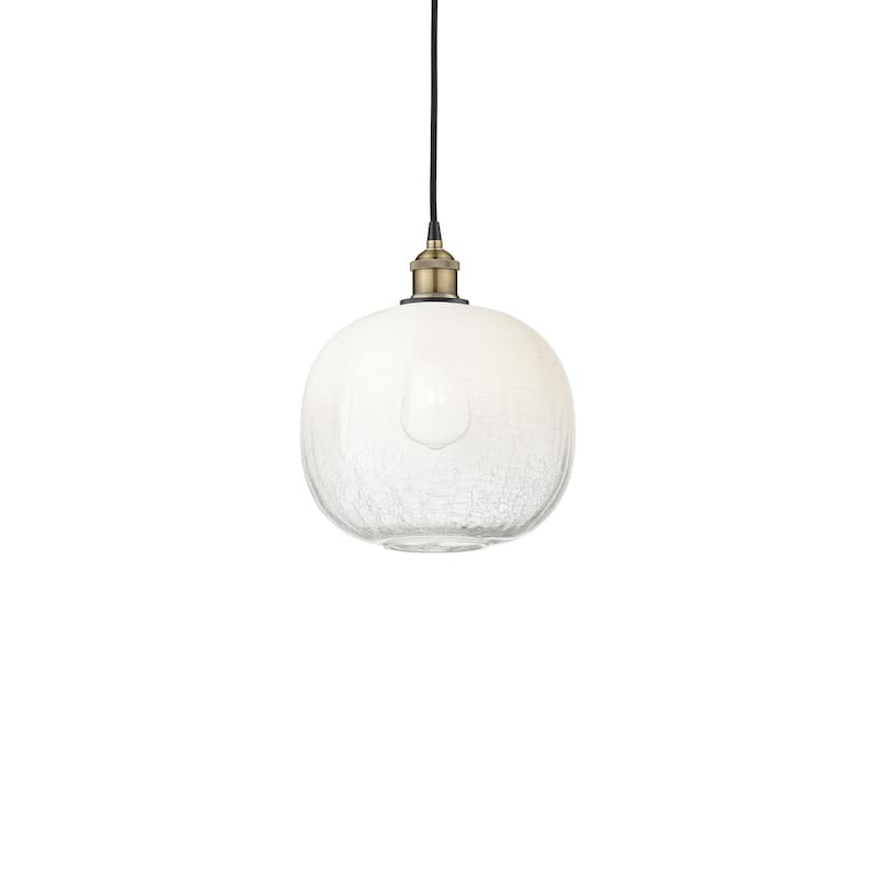 Innovations Lighting 616-1P-12-11 Brookhaven Sphere Pendant Brookhaven - Black Antique Brass / Opal