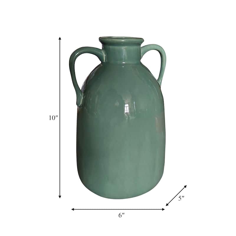Sagebrook Home Neutral Contemporary Vase with Handles