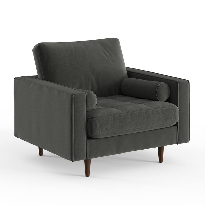 Bloomfield Upholstered Fabric Arm Chair - Charcoal Grey Fabric