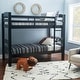 preview thumbnail 1 of 18, Linon Levi Solid Wood Twin over Twin Bunk Bed Black