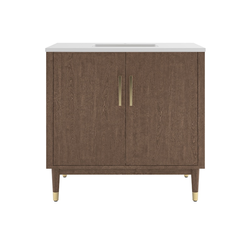 Fresca FCB4436-CWH-U Sawyer 36" Free Standing Single Basin Vanity Set - Mocha Birch
