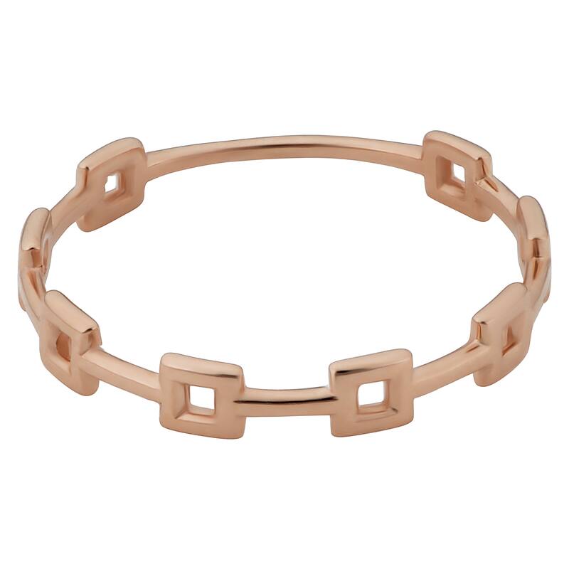 Fremada Italian 14k Gold High Polish Square Station Ring (yellow gold or rose gold)