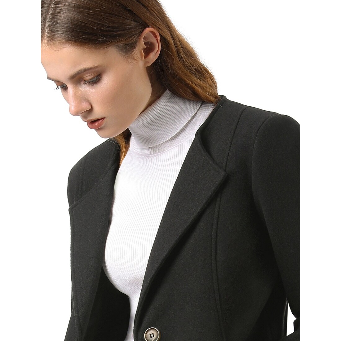 Shop Women S Button Closure Outerwear Winter Coat Black