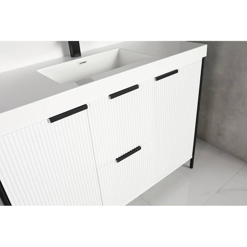 Blossom Annecy 48" Freestanding Bathroom Vanity w/ Black Ceramic Sink