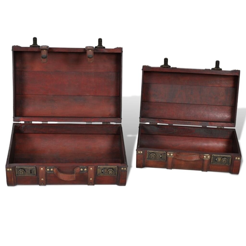 Shop Black Friday Deals On Vidaxl Wooden Treasure Chest 2 Pcs Vintage Brown Overstock 18964878