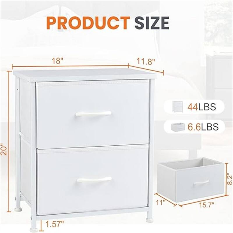 Nightstand with Removable Fabric Bins