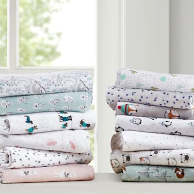 Intelligent Design Cozy Soft Cotton Novelty Print Flannel Sheet Set