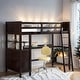 preview thumbnail 2 of 48, Stylish & Simple Twin size Loft Bed with Drawers and Built-in Desk, Wooden Loft Bed with Shelves, Health and Comfort, Espresso