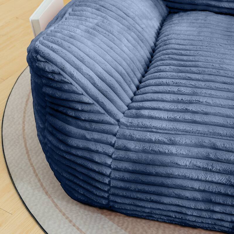 Oversized Corduroy Bean Bag Chair Single Lazy Floor Sofa with Armrests for Living Room Bedroom Dorm