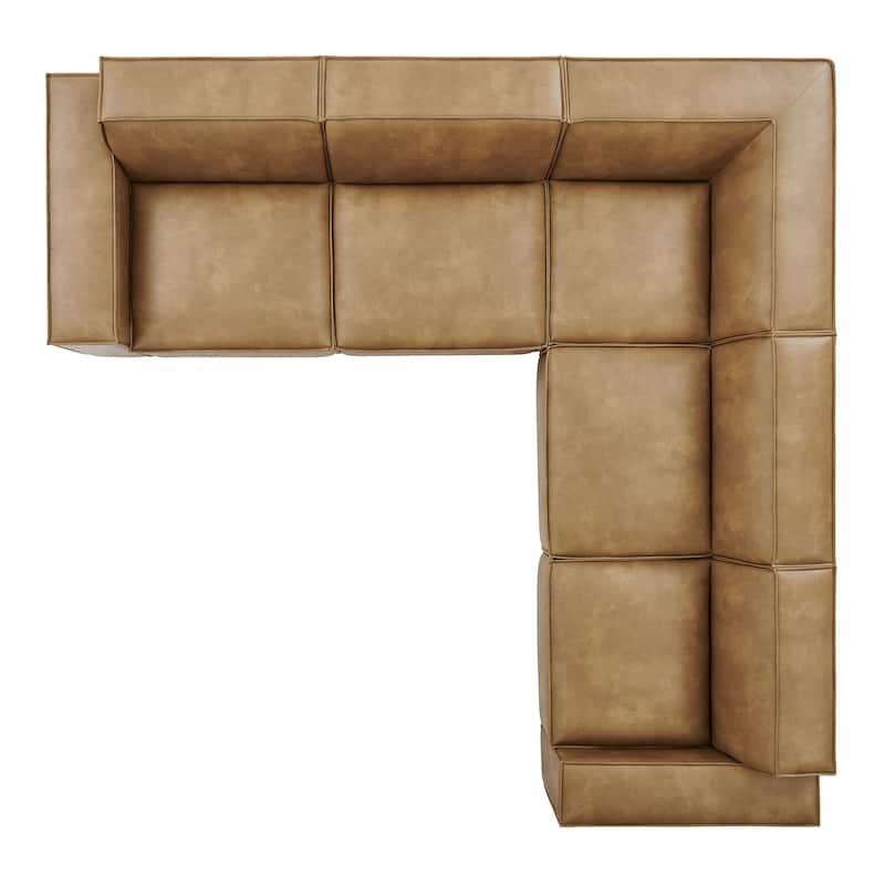 Restore 5-Piece Vegan Leather Modular L-Shaped Sofa