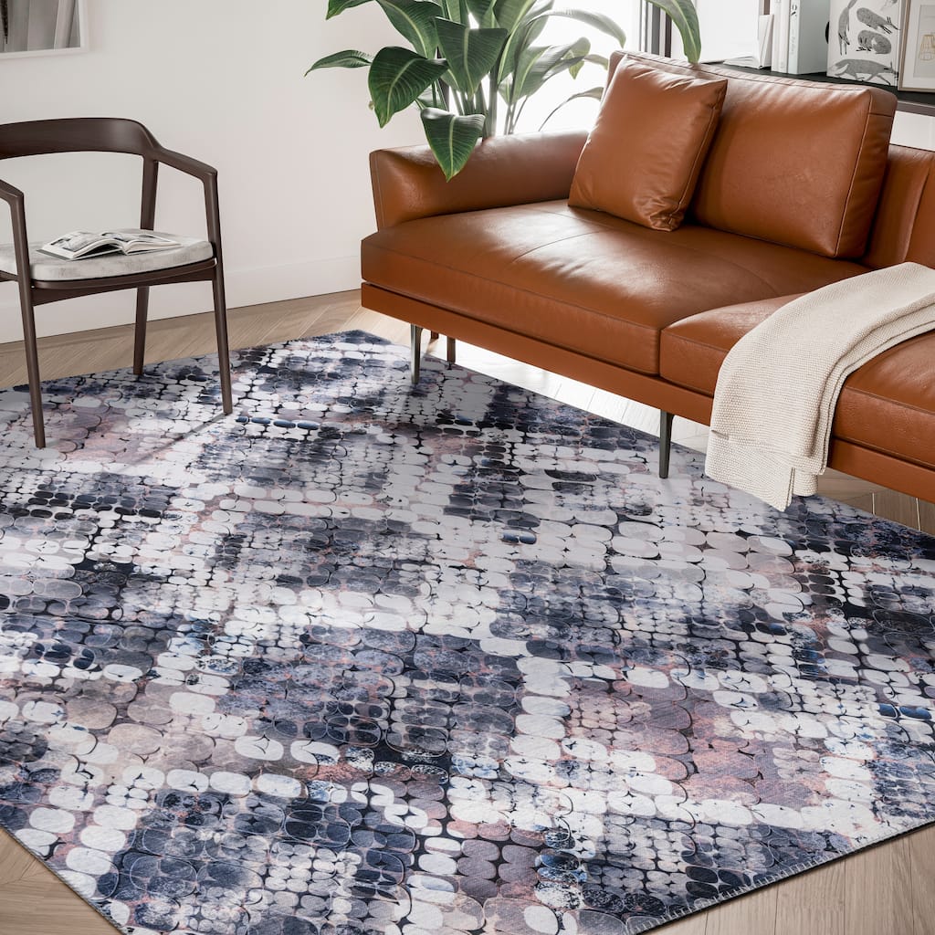 Abani Paloma PAL270A Vintage Brown and Grey Textured Area Rug