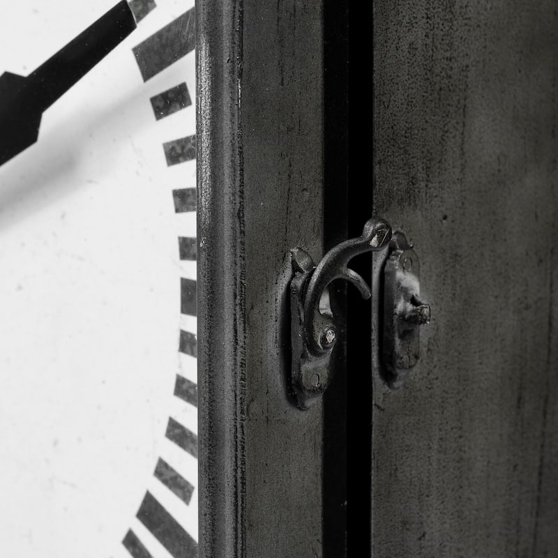 Rectangular Large Black Industrial style Wall Clock - 22" x 5"