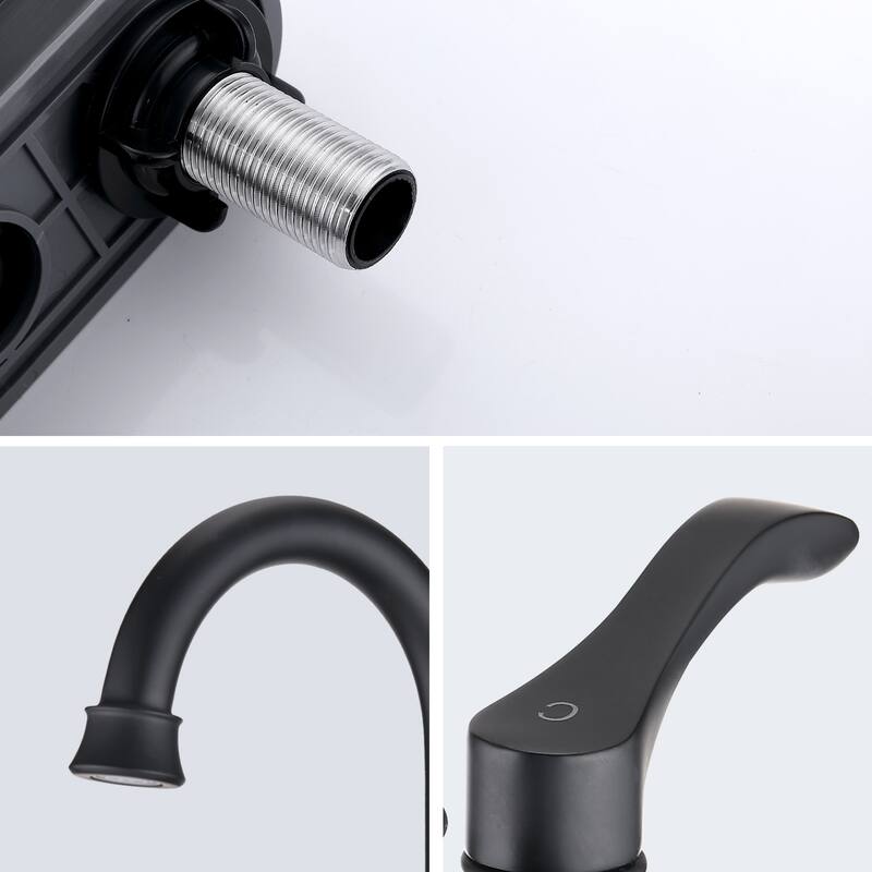 2 Handle 360 Degree Swivel Bathroom Sink Faucet with Pop Up Drain and No Drip Ceramic Valve Core, Rust Resistant