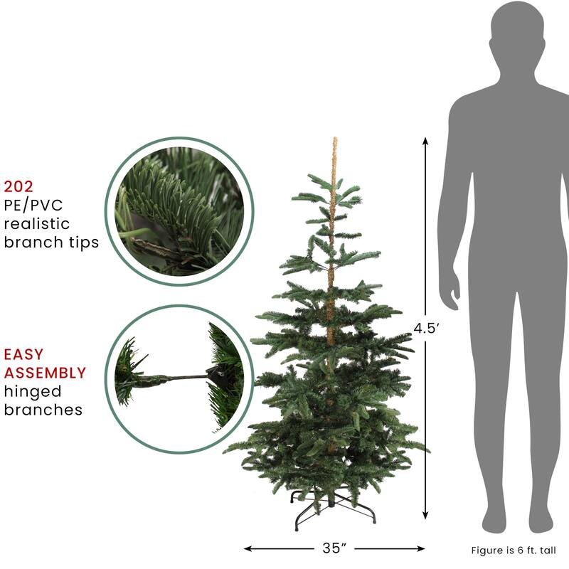 Real Touch™ Slim Nordmann Fir Layered Artificial Christmas Tree - 4.5' - Unlit - 4.5 Foot