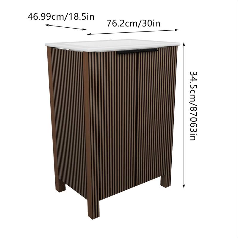 30" Modern Floor Stand Bathroom Vanity Combo