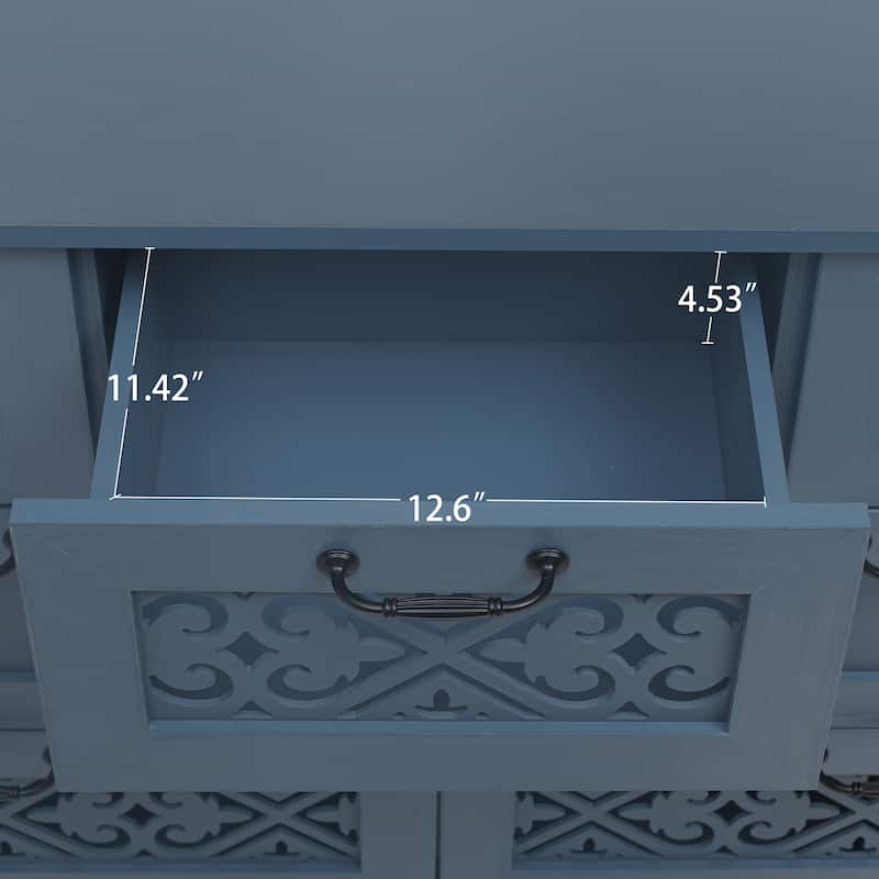 Roomfitters 7 Drawer Dresser, Modern Storage Cabinet with Ample Space for Bedroom, Living Room, Blue