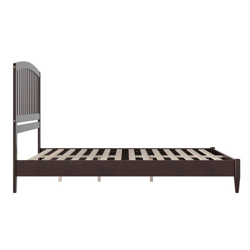 Solid Wood Low Profile Platform Bed - Espresso Finish, Modern Bedroom Furniture