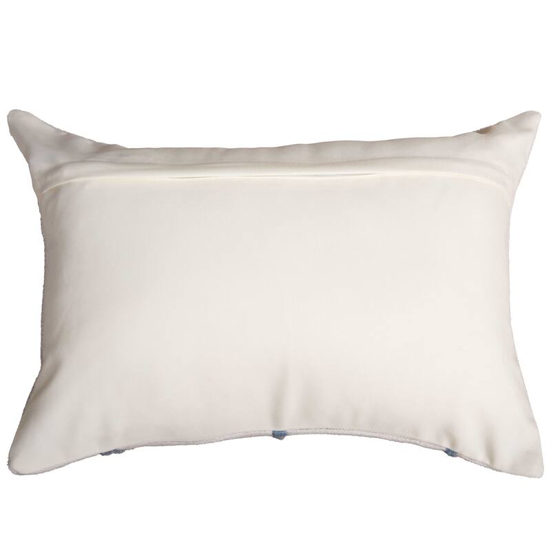 Rizzy Collection Natural/Blue Medallion Modern Lumbar Throw Pillow