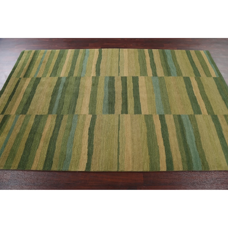 Vegetable Dye Nepalese Oriental Wool Area Rug Handmade Bedroom Carpet - 5'0" x 7'11"
