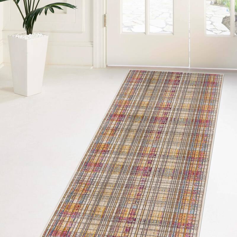 Contemporary Zlalo Collection Area Rug - 2'6"x12' - Multi