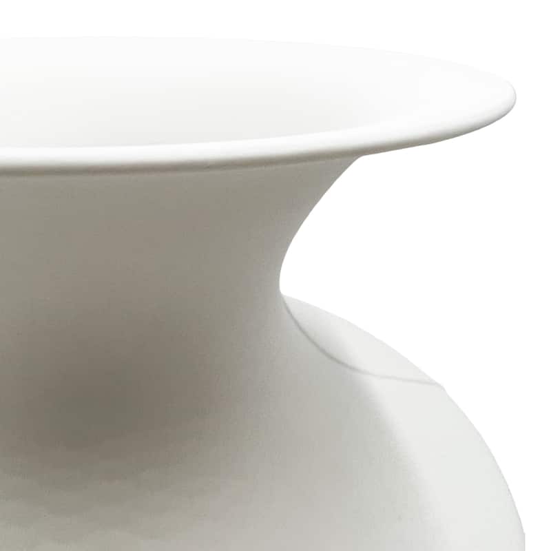10 Inch Wide White Ceramic Vase