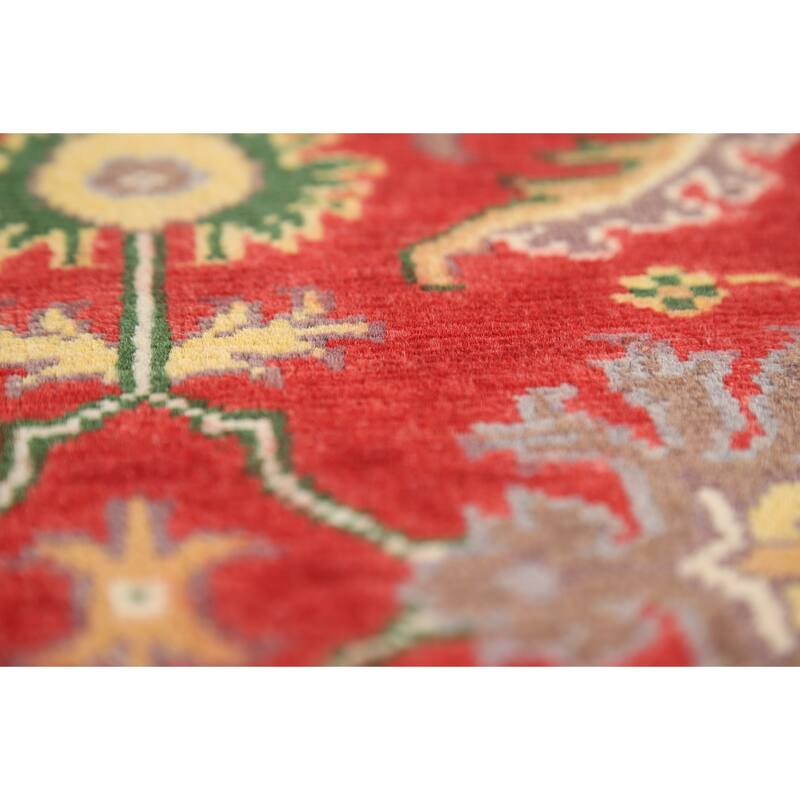 Kazak Oriental Foyer Rug Handmade Red Floral Wool Carpet - 2'0" x 3'0"