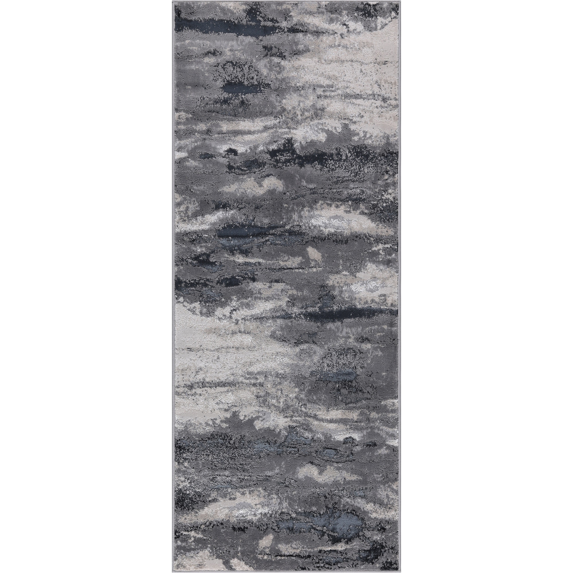 MDA Rugs Nevada Collection Abstract Black and Grey Rug