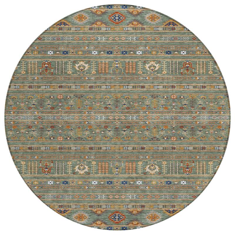 Machine Washable Indoor/ Outdoor Boho Moroccan Chantille Rug