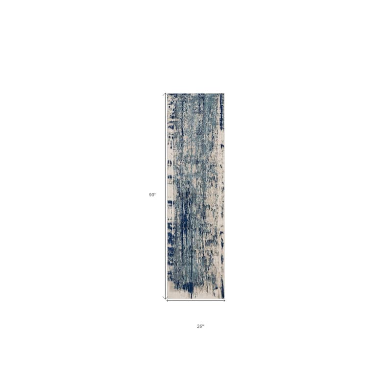 Buke Power Loomed Abstract Modern Non Skid Stain Resistant Area Rug By HomeRoots - 90' X '26' X '0.5