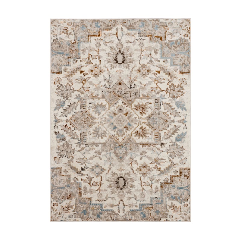 Mohawk Home Pandora Floral Ornamental Medallion Woven Area Rug - 3' 9" x 6' - Cream - Rectangle