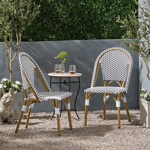 Elize Outdoor French Bistro Chair (Set of 2) by Christopher Knight Home