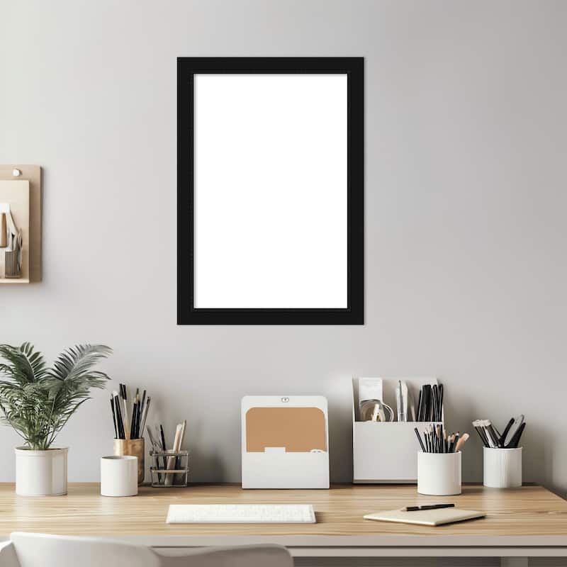 Amanti Art Avon Black Narrow Framed Dry Erase Magnetic Board
