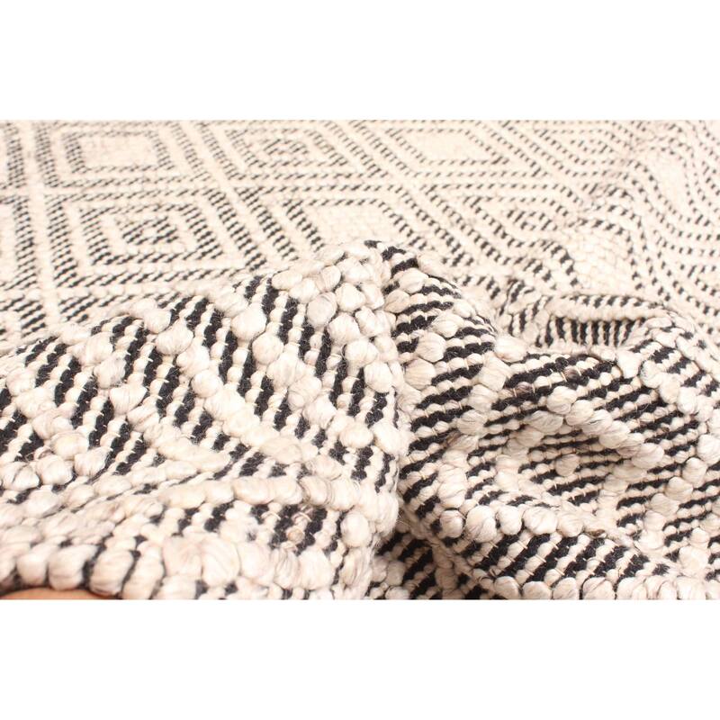 ECARPETGALLERY Braid weave Sienna Beige Wool Rug - 5'3 x 7'6