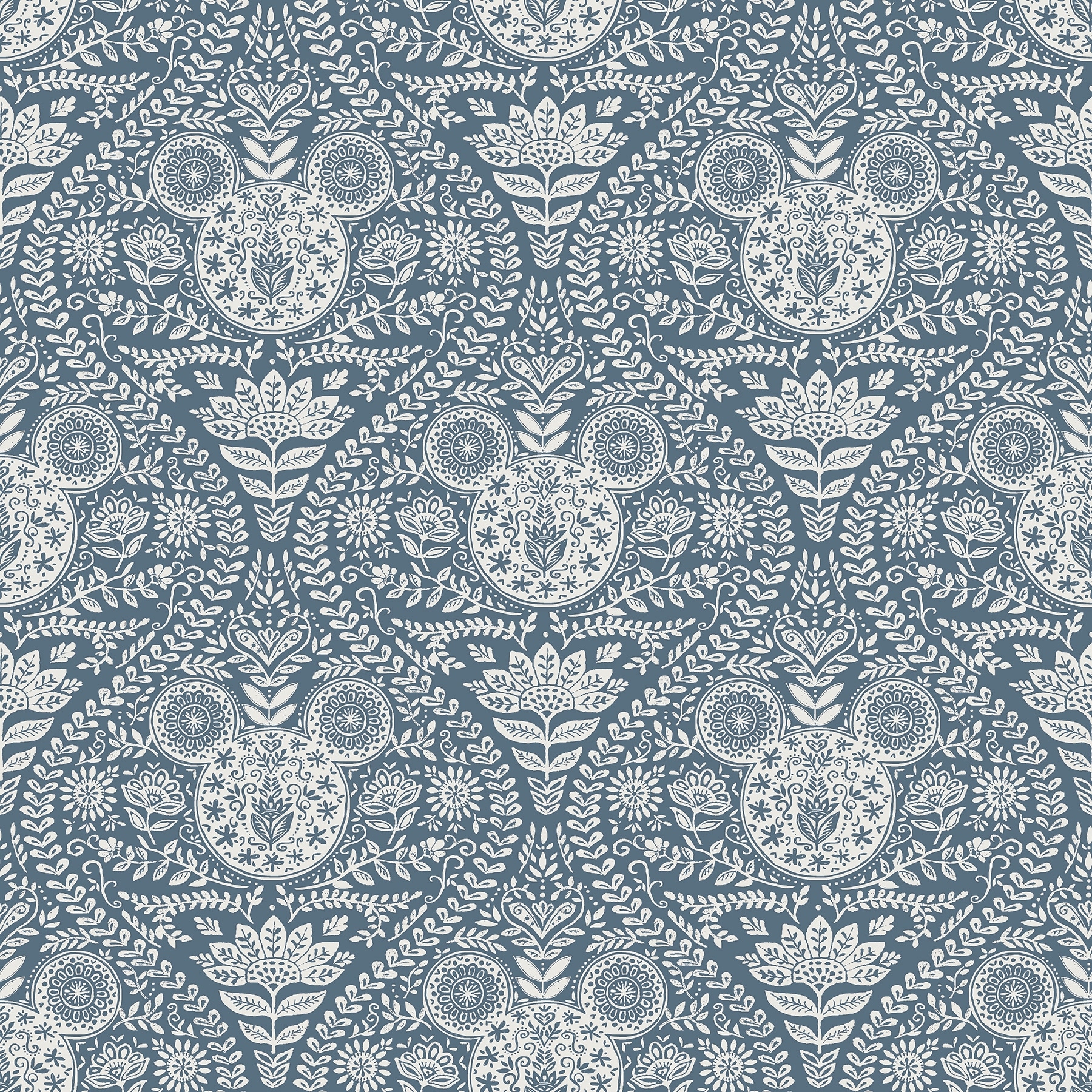 Disney Mickey Mouse Blue Block Print Peel and Stick Wallpaper by RoomMates