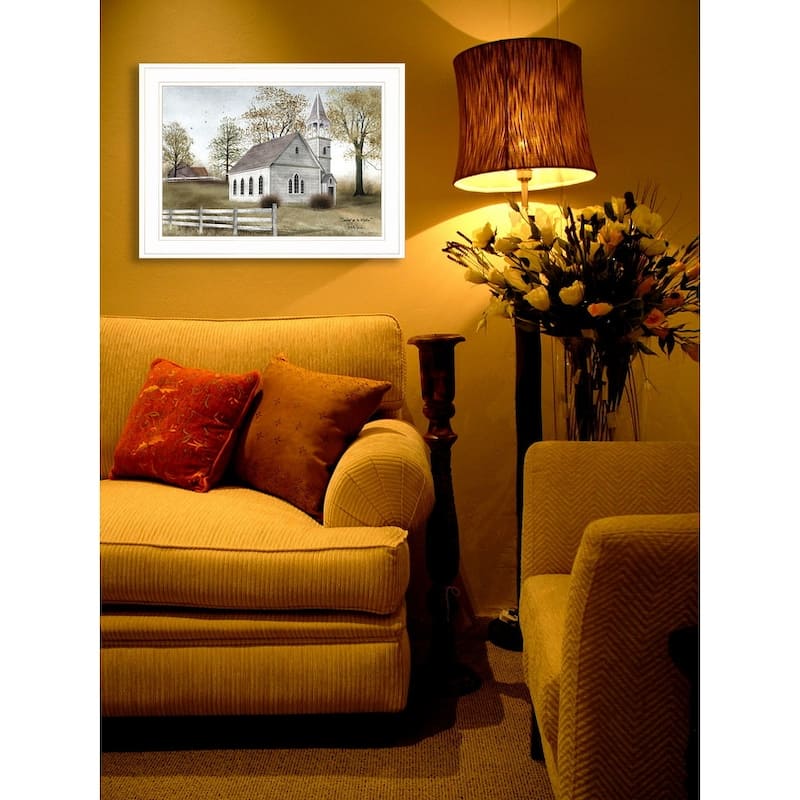 TrendyDecor4U Farmhouse "Sunday Go To Meetin" Framed Print Wall Art by Billy Jacobs - Earthtone