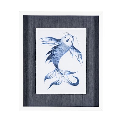 Koi Fish Blue I Framed Art Print