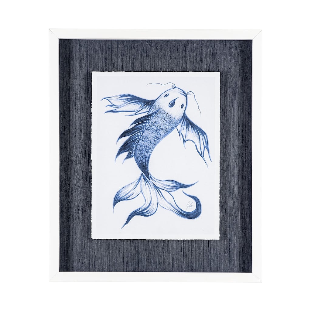 Koi Fish Blue I Framed Art Print