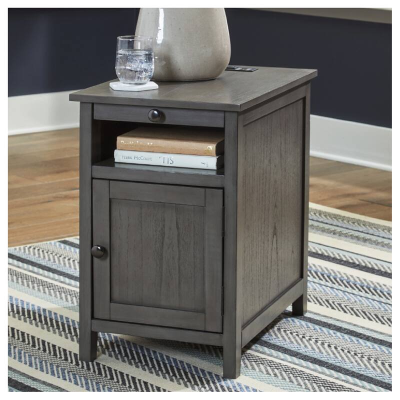 Signature Design by Ashley Treytown Chairside End Table - 16"W x 24"D x 24"H - Charcoal