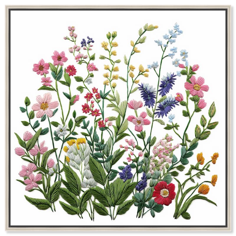Wildflower Patch II Canvas by Art Remedy - Silver - 40" x 40"
