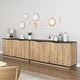 preview thumbnail 14 of 12, Metal Rounded Corner Design Sideboard Buffet Storage Cabinet, Living Room Accent Cabinet TV Cabinet Media Console Table
