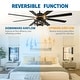 preview thumbnail 18 of 20, Chichoice 65" Industrial Caged Ceiling Fan with Light and Remote, 6-Speed DC Motor Large Ceiling Fan