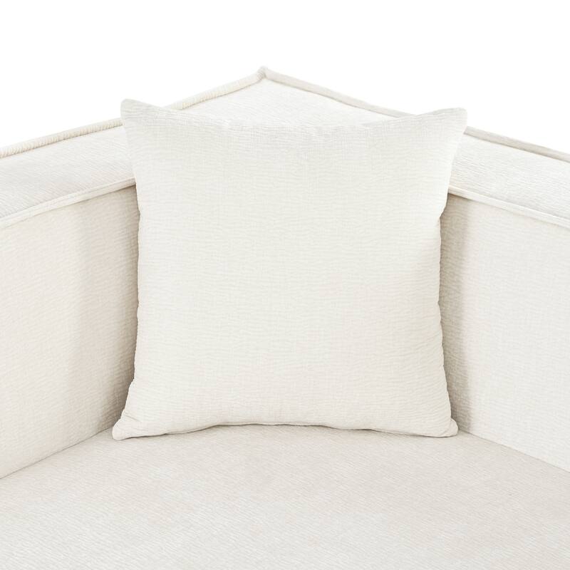 Modular L-Shape Sectional Sofa with Chaise, High Density Sponge Sectional Sofa, Chenille Fabric Sofa with 2 Throw Pillows