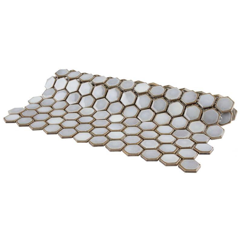 Merola Tile Hudson 1" Hex Grey Eye 11-7/8" x 13-1/4" Porcelain Floor and Wall Tile