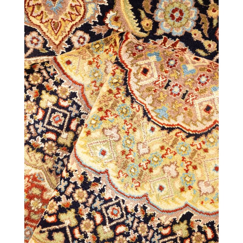 Overton Hand Knotted Wool Vintage Inspired Traditional Mogul Orange Round Area Rug - 8 x 10