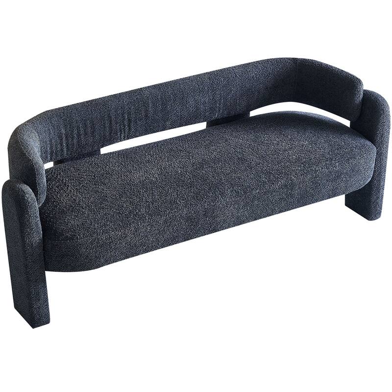 Boucle Upholstery Modern Sofa with Solid Wood Frame and Legs