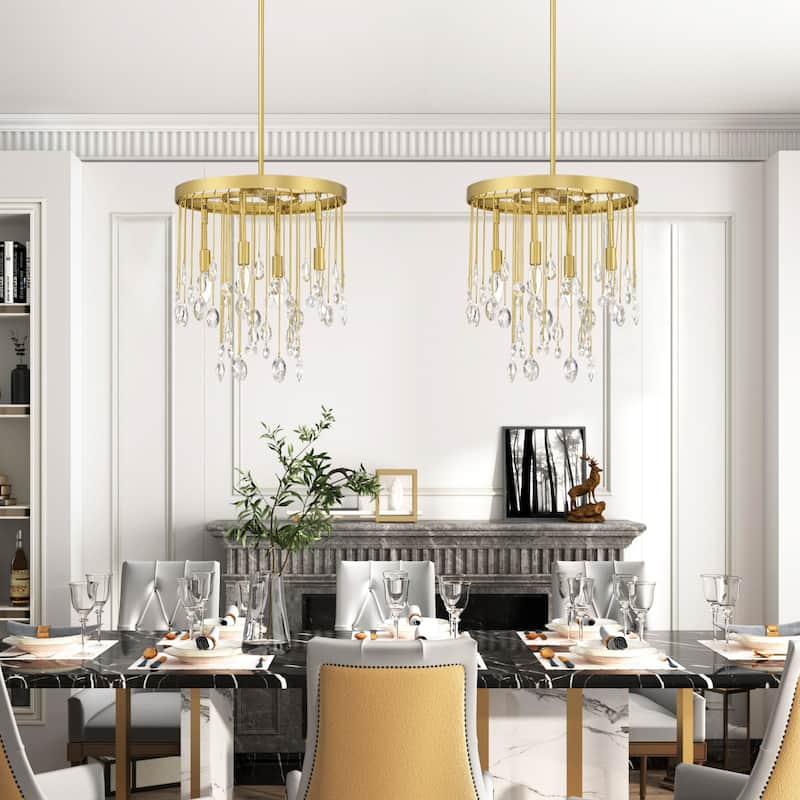 Statement 4-light Crystal Modern Glam Chandelier for Dining Room - 16 inches