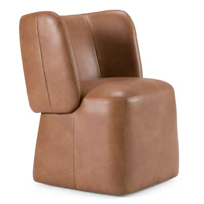 Modrest Standing Modern Brown Vegan Leather Dining Chair