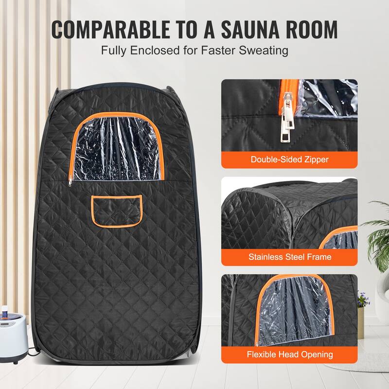 Compact Portable Steam Sauna Tent, 1200 Watt Sauna Blanket with Chair & Storage Bag, Home Therapeutic Sauna Tent